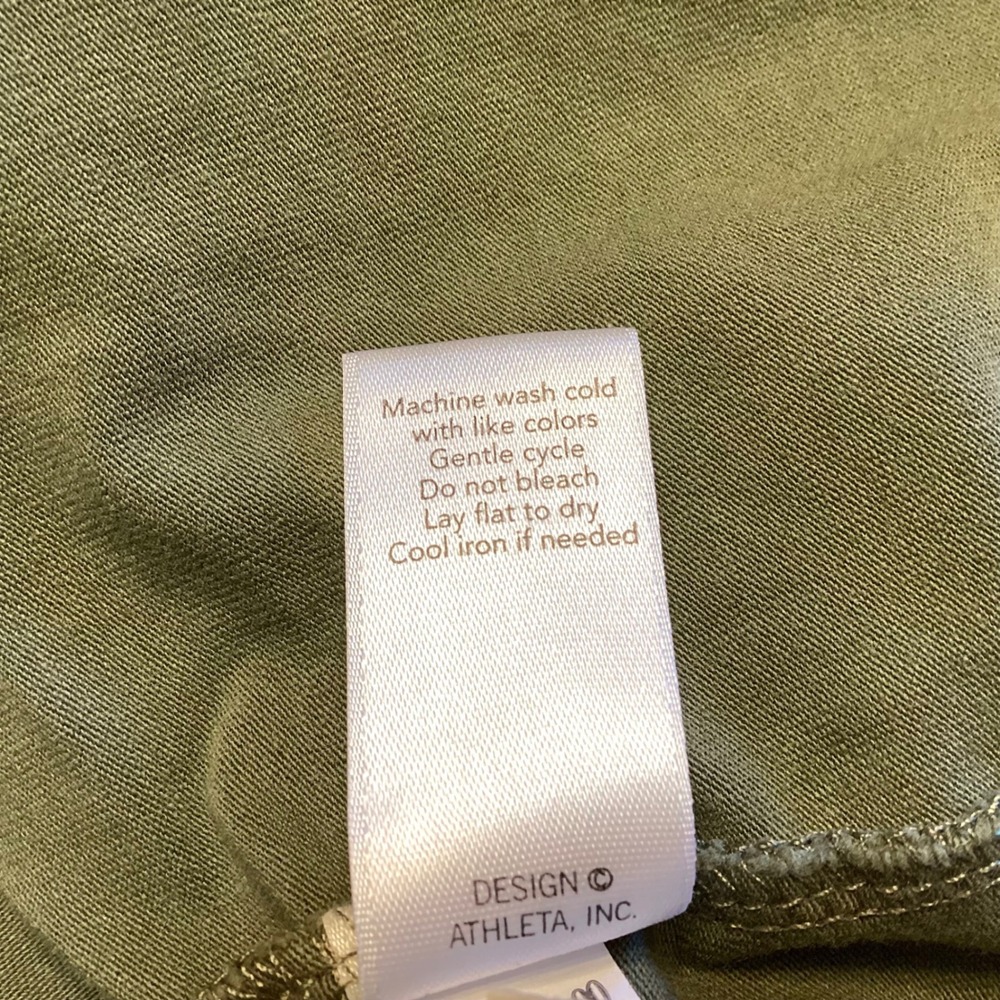 Athleta Olive Green Organic Cotton Long Sleeve Dress S Small Tall Outdoors EUC - Picture 11 of 11